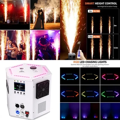 NEW Cold Spark Machine 1200W Stage Effect DMX Firework Wedding 18ft with Remote - Image 1 of 4