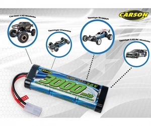 CARSON NIMH RC-CAR AKKU RACINGPACK 7,2V 3000mAh MIT TAMIYA STECKER # 500608224 - Bild 1 von 2