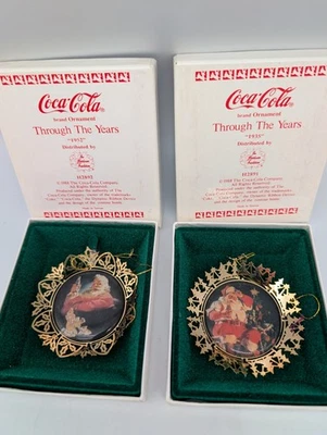 Coca Cola Through the Years  Santa Ornament 1935 & 1952 Original Boxes - Image 1 of 4