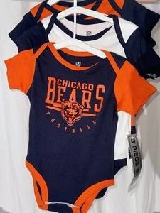 3/6 Month Chicago Bears 3 Piece Bodysuits - Picture 1 of 6