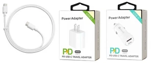 18W PD USB-C Wall,Car Adapter,USB-C to C for Galaxy Tab S8/S8+/A8/A7 Lite/S7 FE - Picture 1 of 25