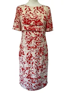 VIYELLA Women's Tiered Dress Red Floral Lined Wedding Party Occasion Size 10 US6 - Picture 1 of 15