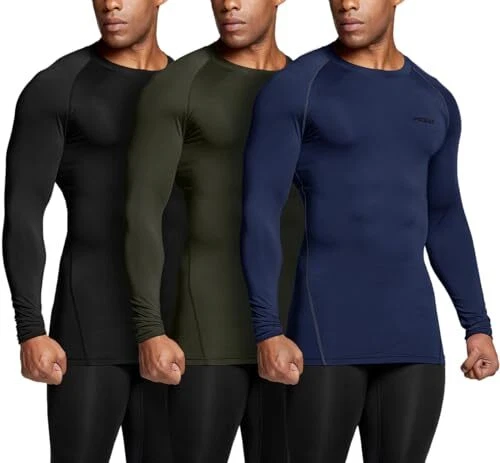  Men's UPF 50+ Long Sleeve Small Core 3pack Shirts Black/ Navy/ Hunter Green - Image 1 of 4