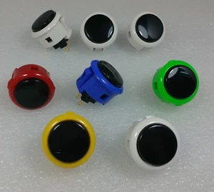 Japan Sanwa Mix 8 Buttons OBSF-30- Mix Black in Color Video Game Arcade parts - Picture 1 of 12