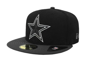 New Era 5950 Men Women Cap Dallas Cowboys Basic Black Charcoal Fitted Team Hat - Picture 1 of 5