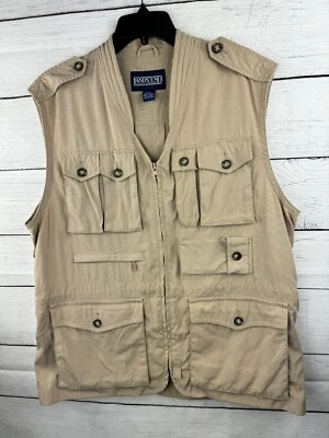 Lands' End Nylon Safari Jacket Vest Men's Large 42-44 Fishing Camera Hunting - Image 1 of 4