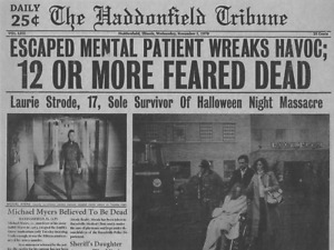 1978 Halloween Haddonfield Tribune Escaped Mental Patient Michael Myers 🔪🎃🔪