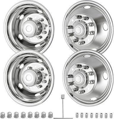 19.5" 10 Lug Simulators, Stainless Steel, Fit Ford F450/F550 '05-'21, Raptor 2WD - Imagem 1 de 4