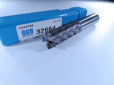 NUEVA HERRAMIENTA DE FRESADO DE FLAUTAS KYOCERA SGS 32664 CARBURO SÓLIDO 1/2" FRESADORA DE EXTREMO 5 Foto 1 de 4