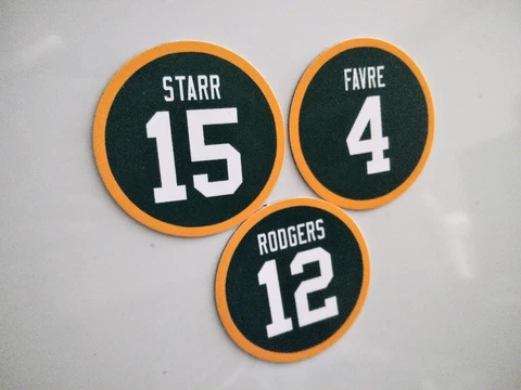 Green Bay Packers Magnets - 2.75 inch - Bart Starr, Aaron Rodgers, Brett Favre Cover