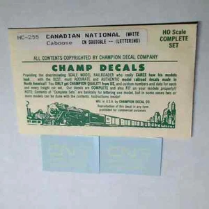 Calcomanías Champ escala HO: Canadian National Caboose - CN Squiggle - letras blancas - Imagen 1 de 1