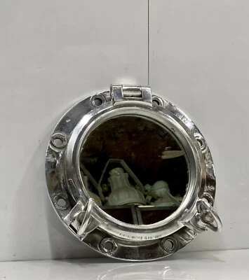 批量 2 件 航海装饰 铝舷窗舱口 – 复古圆形 带镜面玻璃 — 第 1/4 张图片