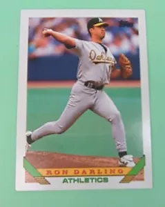 Tarjeta de béisbol Topps Ron Darling #182 1993 de los Atleticos Atléticos Atléticos - Imagen 1 de 2