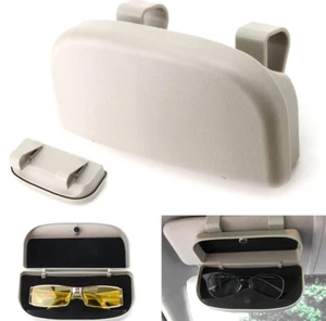Grey Universal Fit Car Sun Visor Snap-On Clip Mount Eye Glasses Case Holder Box - Picture 1 of 6