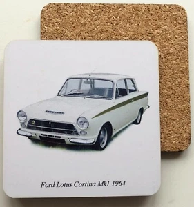 Ford Lotus Cortina Mk1 1964 - Square 95mm Coaster(s) - Picture 1 of 1
