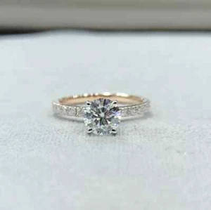 2.50Ct Round Cut Lab Created Diamond Halo Engagement Ring 14K Yellow Gold Plated - Picture 1 of 4
