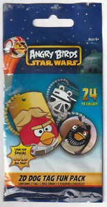 Angry Birds Star Wars Rovio 2D Dog Tag Fun Pack NEW 2012 Lucasfilm Sticker Chain - Picture 1 of 2