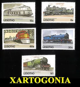 Lesoto 1984, trenes ferrocarriles, conjunto de 5 estampillas, Scott 453-7, MNH - Imagen 1 de 1