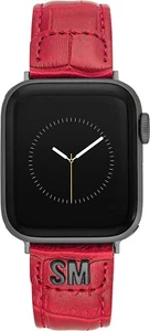 Steve Madden Fashion Croco-Grain Band for Apple Watch color RED 38/40/41mm - Picture 1 of 5