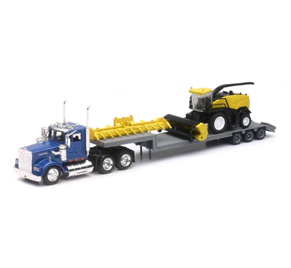 New-Ray Toys 1:43 Scale Kenworth W900 Lowboy W New Holland Harvestor 16133 - Image 1 of 1
