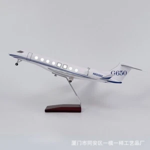 1/50 47cm Gulfstream G650ER Passanger Resin Airplane Display LED Lamp Model Toy - Picture 1 of 9