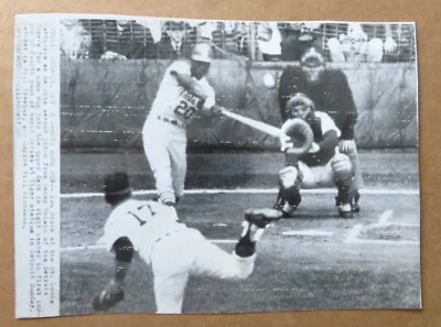 Detroit Tigers 1968 World Series Denny McLain - Lou Brock  Vtg Mexico Wire Photo - Image 1 of 4