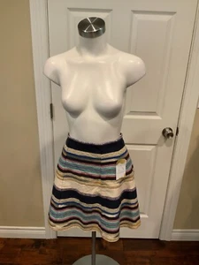 Chloe Oliver Anthropologie Multicolor Striped Hayley A-Line Skirt, Size 8 - Picture 1 of 7