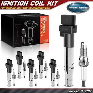 6x Ignition Coil & IRIDIUM Spark Plug Kits for Audi A3 Quattro Volkswagen Eos