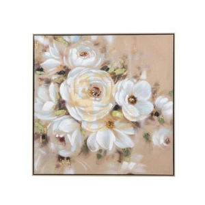 Hand Painting With PS Frame Wall Art Decor Beige Cream Gray Indoor Living - Picture 1 of 17