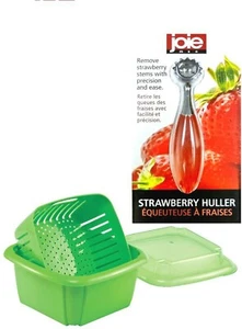 3 in 1 Berry Basket-(Green) and Stainless Steel Strawberry Huller - Picture 1 of 6