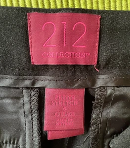 Women's 212 Collection Black Flat Front Dress Pants  6 average petite stretch - Picture 1 of 4