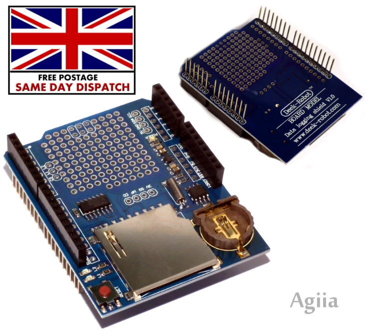 Data Logger Module Logging Shield Data Recorder Shield for Arduino UNO SD Card - Image 1 of 4