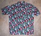 Hibiscus & Tabasco Button Front Shirt Men's XL Extra Large