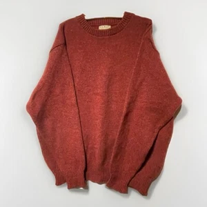 Vintage LL Bean Fisherman Wool Sweater Mens XL Red Chunky Knit 90's USA Made - Picture 1 of 3