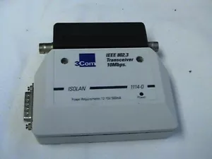 1 USED 3COM IEE 802.3 TRANSCEIVER 10MPS ISOLAN 1114-0 BNC - Picture 1 of 3