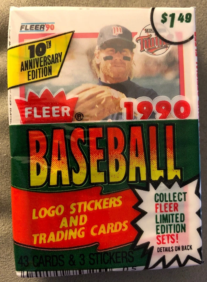 Paquete de violonchelo de béisbol Fleer 1990 Dan Gladden Twins (top) Jose Lind Pirates (atrás) Foto 1 de 2