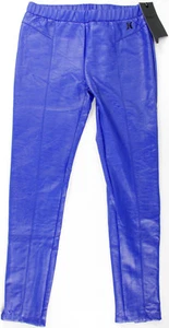 HURLEY Vinyl girls Leggings- NEW- shiny stretch leather pants + leg zippers - Picture 1 of 3
