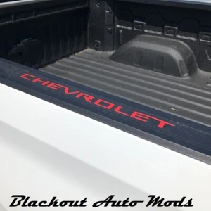 RED Bed Rail Letter Inserts Set of 2 for 2019-2026 Chevy Silverado Bed Letters - Picture 1 of 4