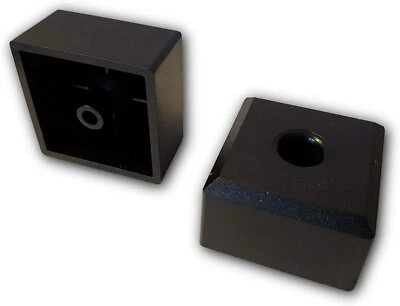 4 Möbelfüße/Polsterfüße/Gleitscheiben mit Fase, 50 x 50 mm, Kunststoff, Schwarz - Bild 1 von 4