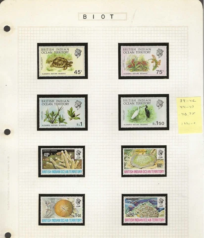 BRITISH INDIAN OCEAN TERRITORY...Sc #39-42; 44-47...MNH...1971/2...SCV $40.75 Cover