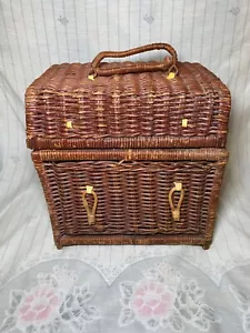Wicker Basket Box Jewelry Keepsake Storage Chest 10" - Picture 1 of 20