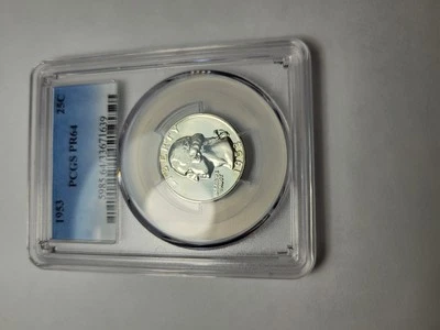 1953 PCGS PR64 Washington Quarter Nice Clean Holder - Image 1 of 2