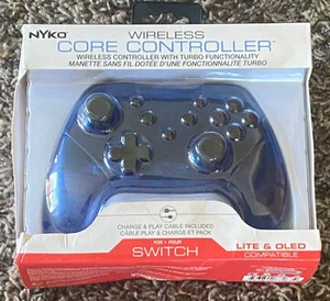NYKO Wireless Core Controller Nintendo Switch Rechargeable Bluetooth Blue- Turbo - Picture 1 of 4