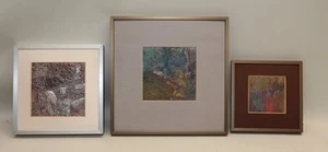 Waltraud Janzen (1939-2024 Kempten Allgäu) 3 Textilbilder mit Ausstellungsflyer - Bild 1 von 12