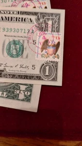 3 1969 series D $1 Bills Federal Reserve. Consecutive. Postmarked July 4 1976. - Picture 1 of 6
