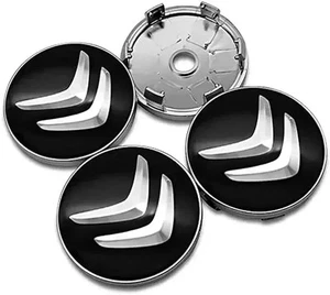 4x Nabenkappen für Alufelge Citroen 60 mm schwarz C1 C3 C4 DS3 die meisten Modelle UK - Bild 1 von 7