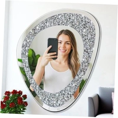  Modern Irregular Shaped Wall Mirror – 21.6x16 Inch Decorative 16"L x 21.6"W - Image 1 of 4