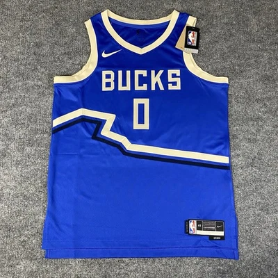 Nike City Edition Damian Lillard Milwaukee Bucks Swingman Mens Large Jersey NWT - Image 1 of 4