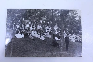 1909 Vintage Collectible Black & White Photo Postcard Church Group Outside - Picture 1 of 5