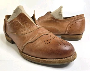 Zapato plano de cuero marrón coñac Blackstone HL55 con cordones Oxford talla 39 9 para mujer - Imagen 1 de 12